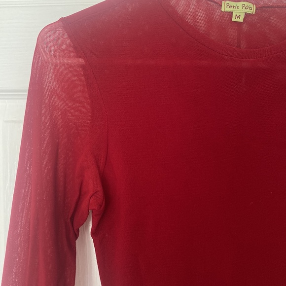 Red, petit pois long sleeve shirt and skirt set size M - Picture 3 of 3